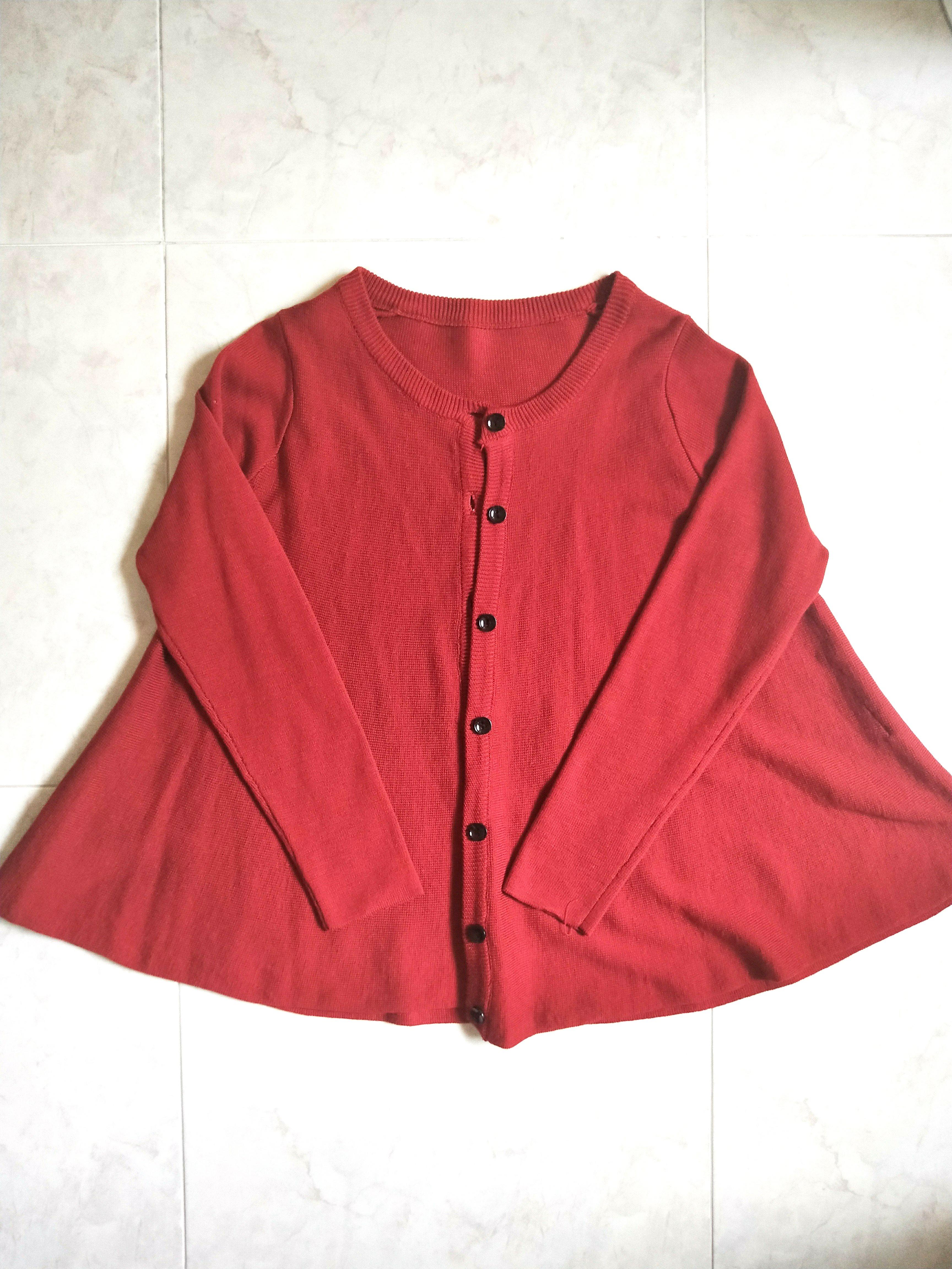 Red discount button jacket