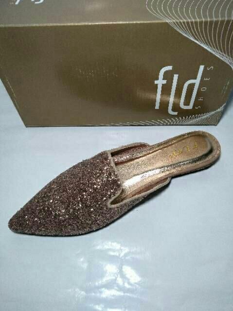 Selop Fladeo Glitter Fesyen Wanita Sepatu Di Carousell