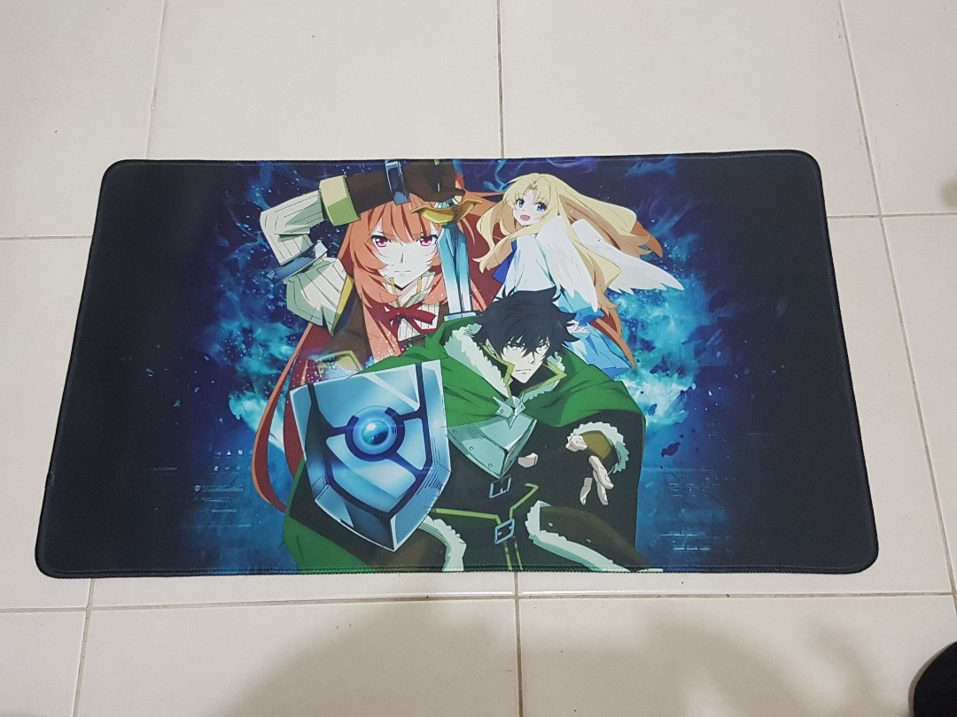 shield hero custom playmat with custom playmat holder, Hobbies & Toys