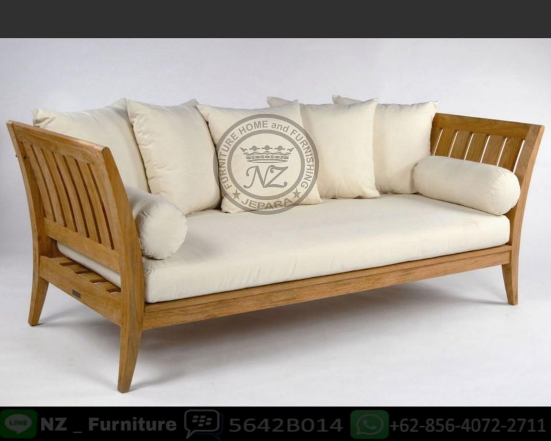 Sofa Bed jati minimalis, Perabotan Rumah di Carousell