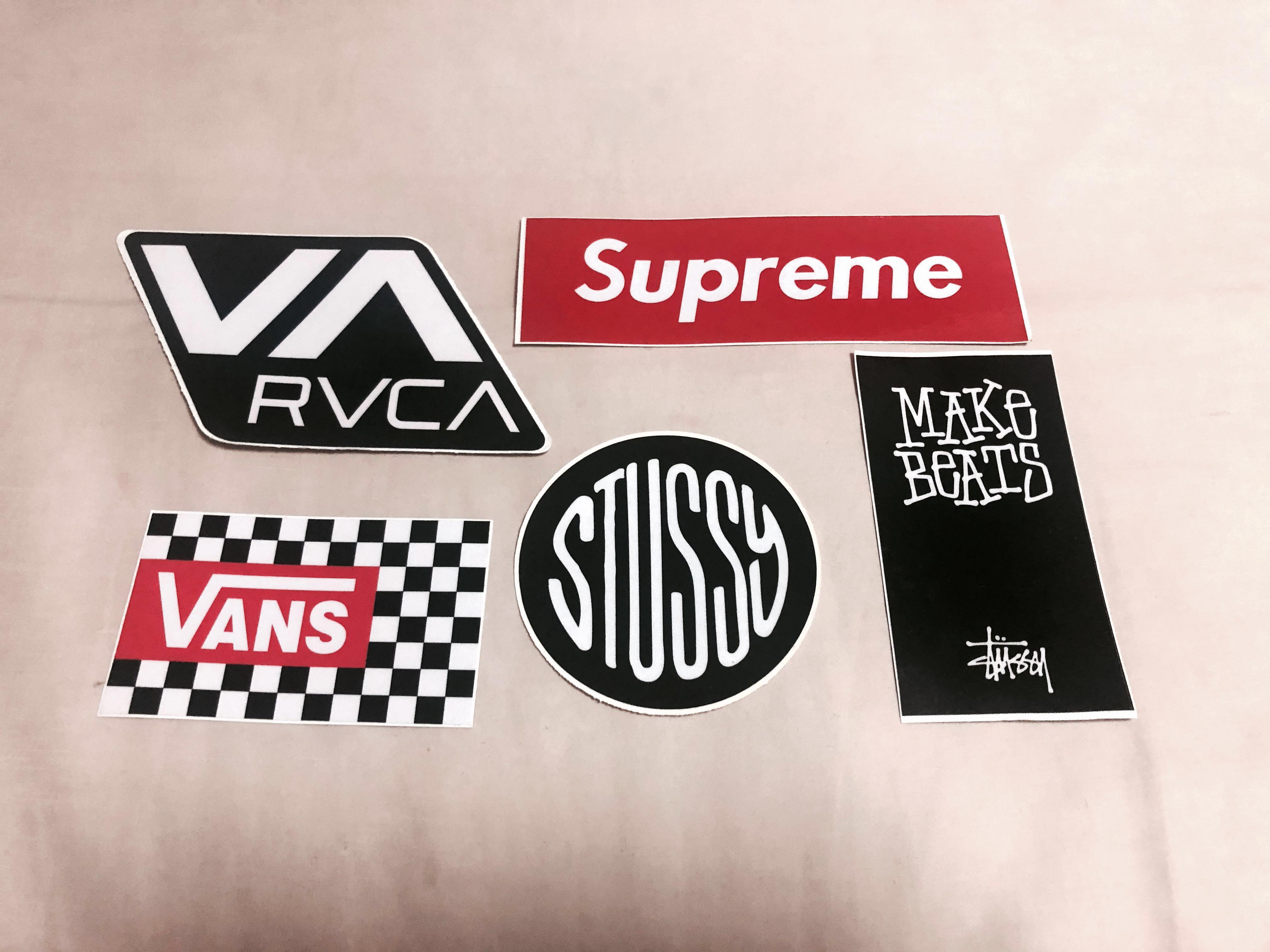 Stickers Supreme Stussy Vans RVCA Hobbies Toys Stationery