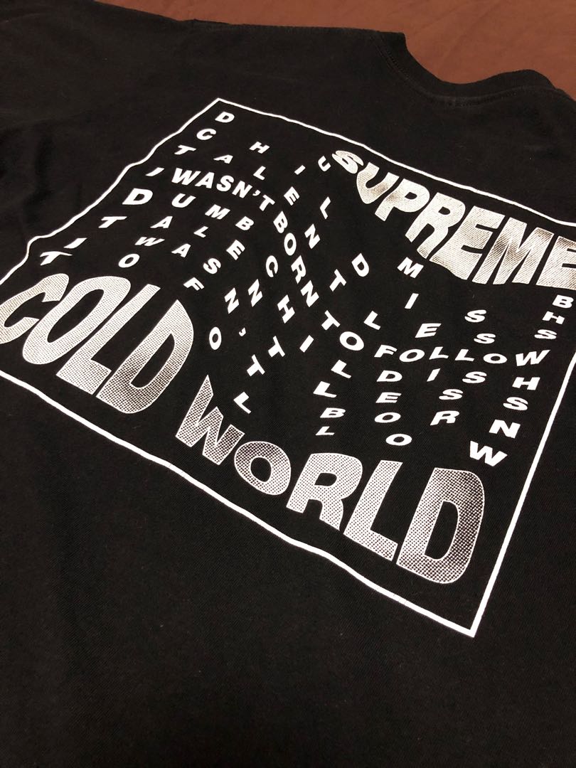 Supreme Cold World tee t shirt Men s Fashion Tops Sets