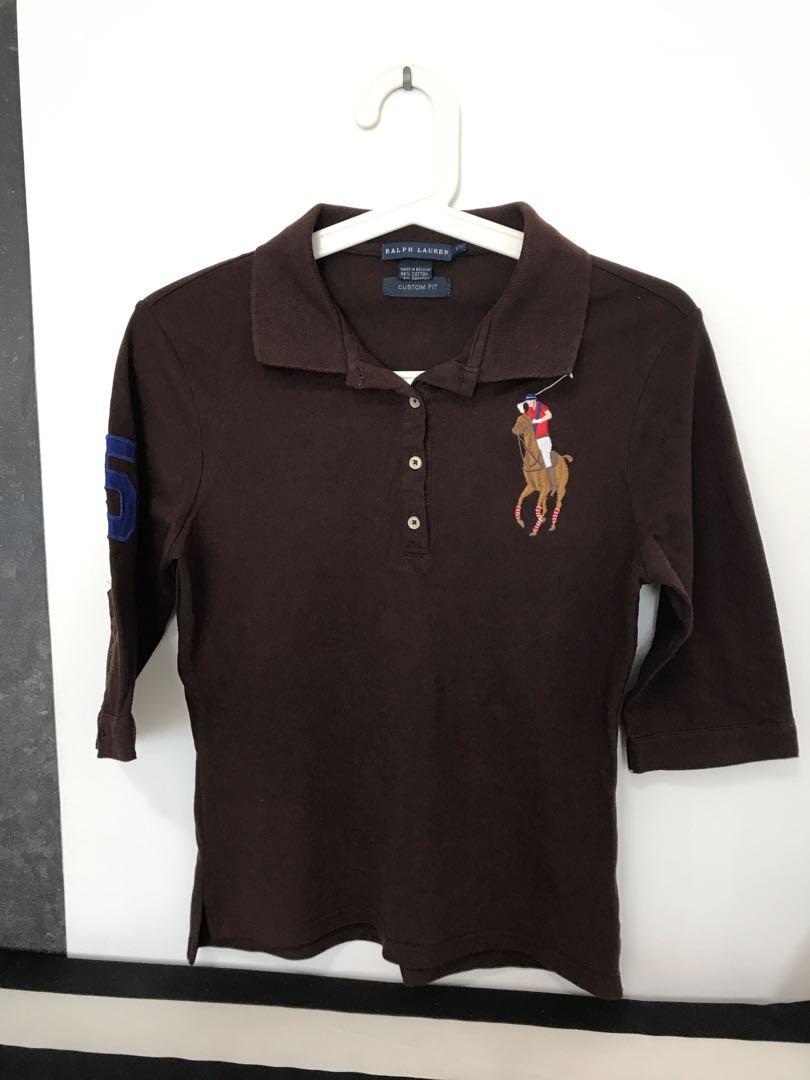 dark brown ralph lauren polo shirt