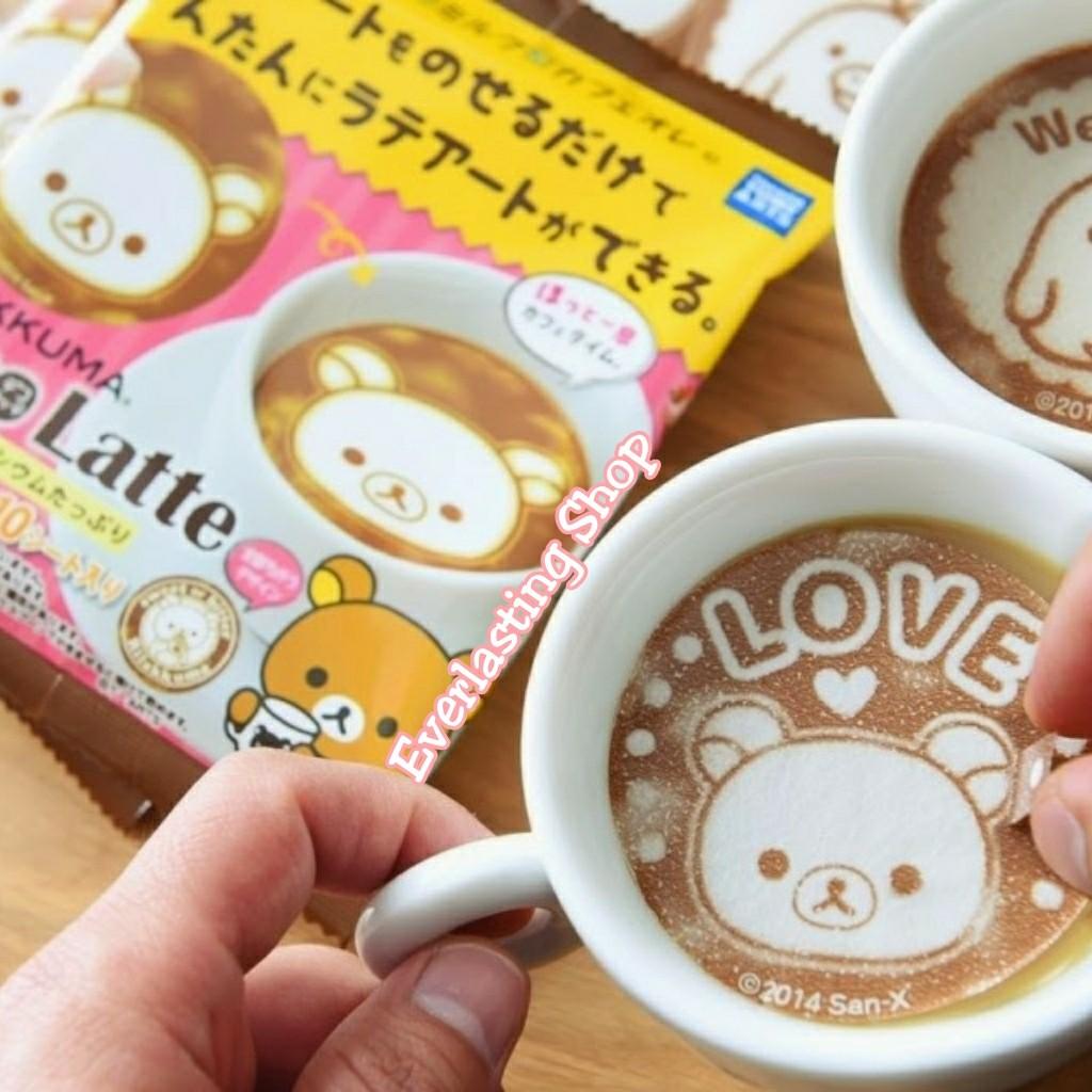 Takara Tomy Latte Art Sheets Rilakkuma Bear Deco Decoration
