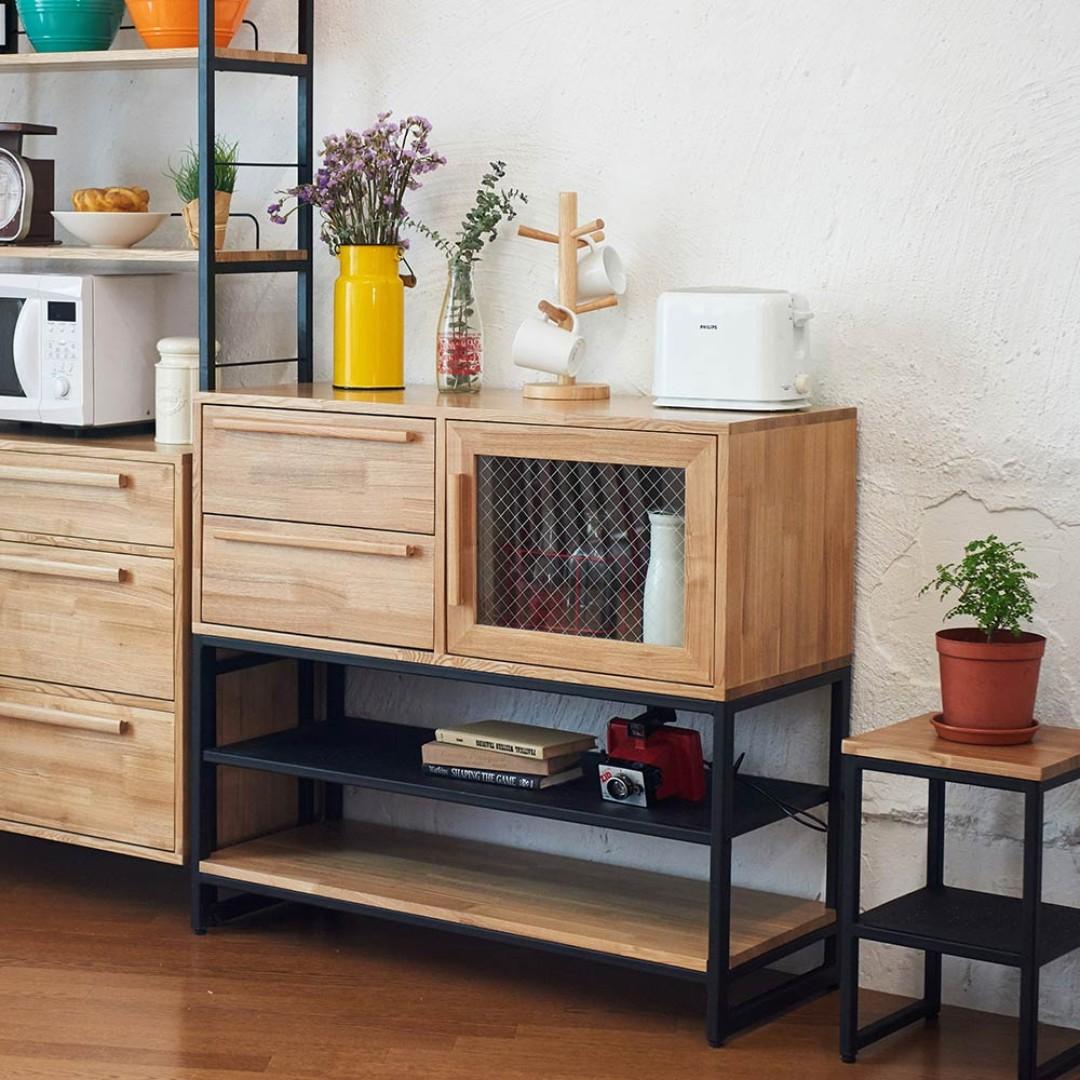 Tinwood Scandi Industrial Foyer Display Cabinet Furniture Shelves Drawers On Carousell