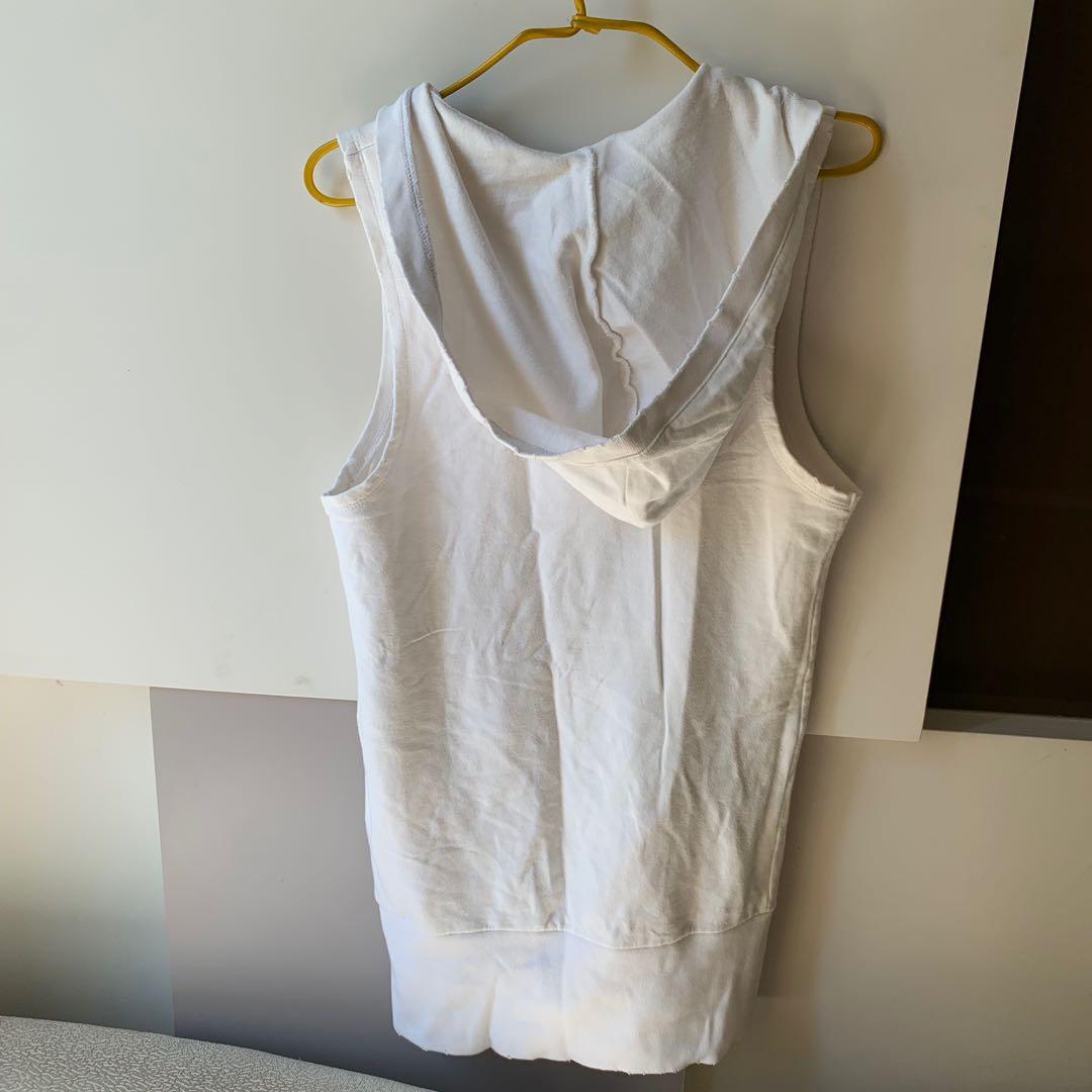 TOM WOLFE from Debenhams Long White Sleeveless Top with Hood