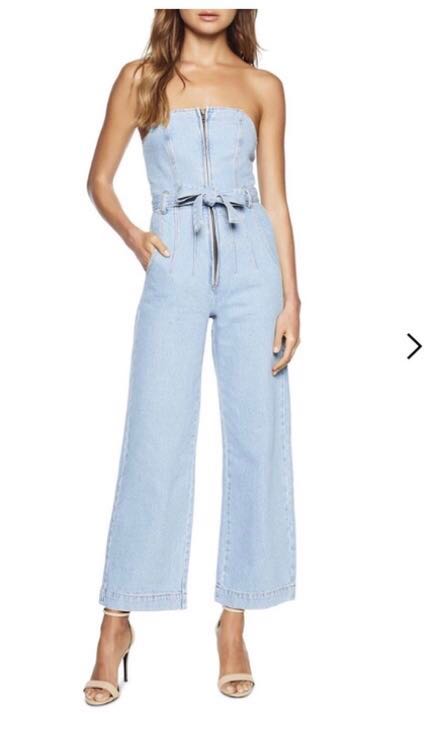 denim jumpsuit bardot