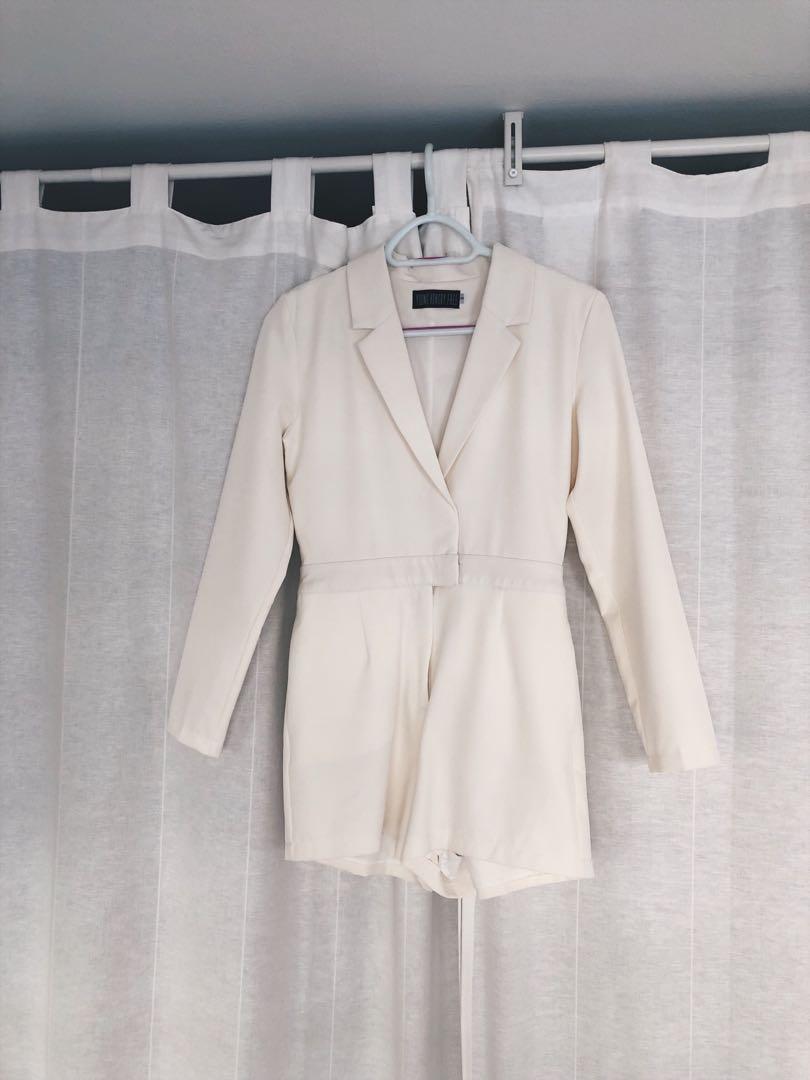 white blazer playsuit