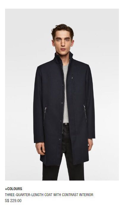 zara grey mens coat