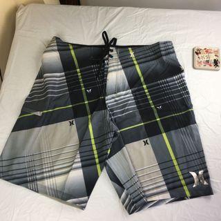 New Hurley Black Gray Striped Board Shorts W 38 L 21