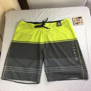 New Rip Curl Yellow  Green Gray Board Shorts W 40 L 22