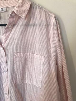Pink button up shirt
