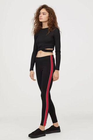 H&M stripe side sporty legging like new
