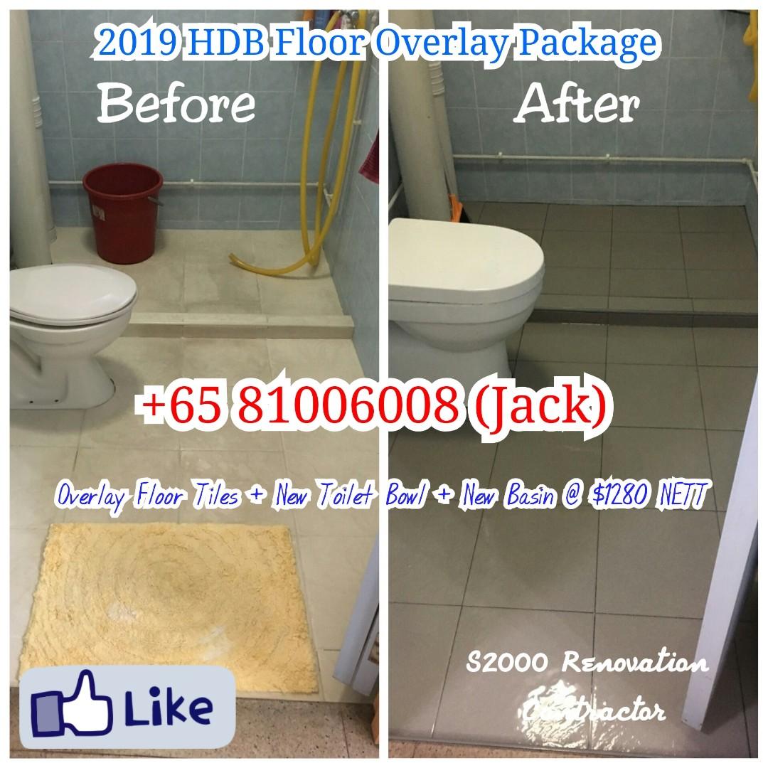 2019 Hdb Floor Overlay Package Toilet Renovation Package Home