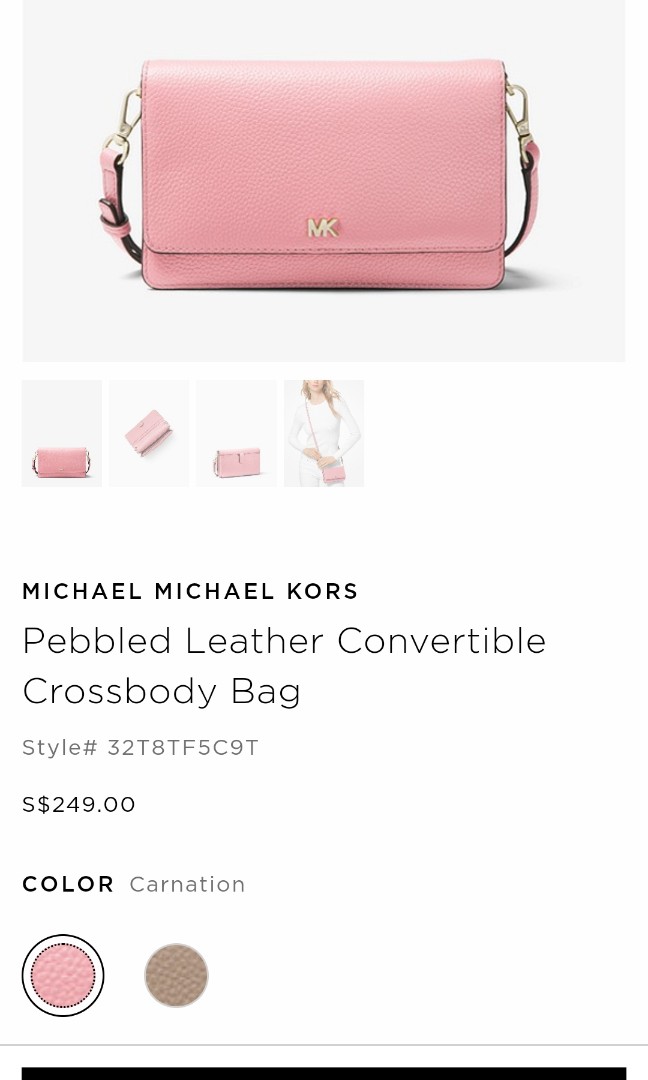 mk pebbled leather convertible crossbody