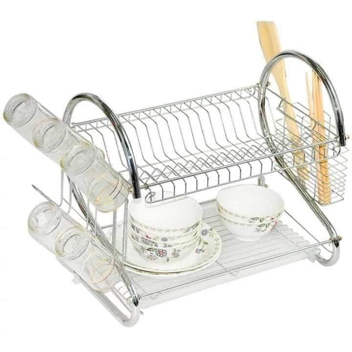 2 Layer Dish Organizer (Category: Food Organization & Storage) located in Taguig. Submitted by closetcompany (Listing ID 224503044, Image 2). Description: * Made of Aluminum Steel * 38 x 42 x 24 cm * Space Saver * Upper Rack for Plates * Lower Rack for Bowls and Mugs .