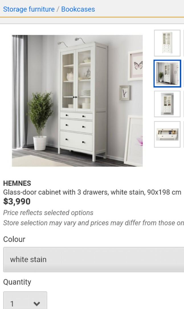 4 Mths Used Ikea Cabinet Glass Doors Drawers Home