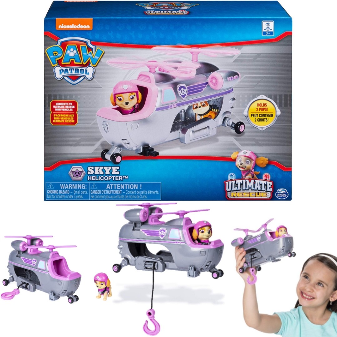 Paw patrol skye's ultimate rescue helicopter with moving propellers & hook best sale