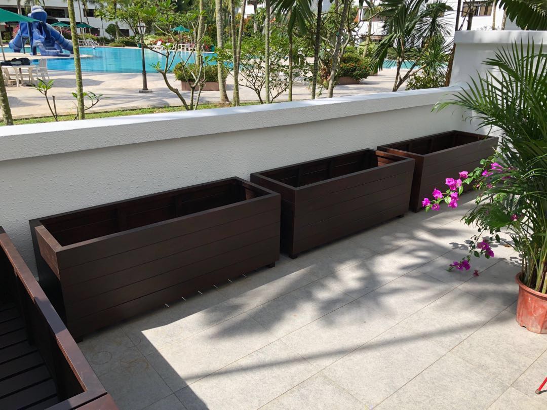 Brand New Genuine Solid Chengal Wooden Trough Planter Box Includes Delivery Furniture Home Living Gardening Pots Planters On Carousell