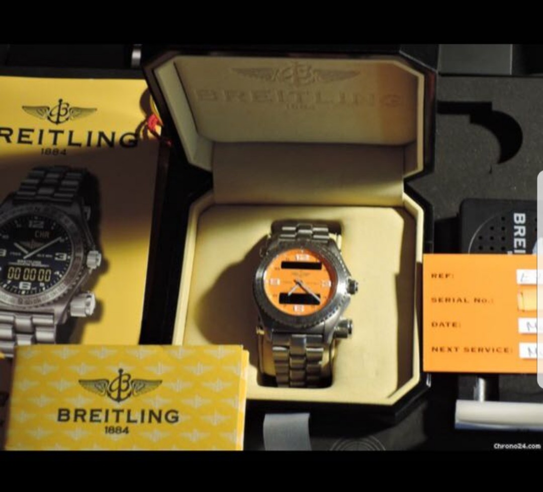 Breitling Emergency Titanium Full Set orange warranty Luxury