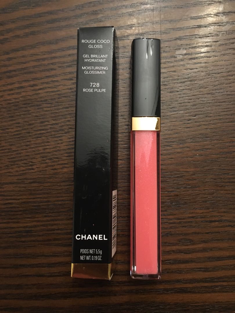ROUGE COCO GLOSS Moisturizing glossimer 728 - Rose pulpe, CHANEL