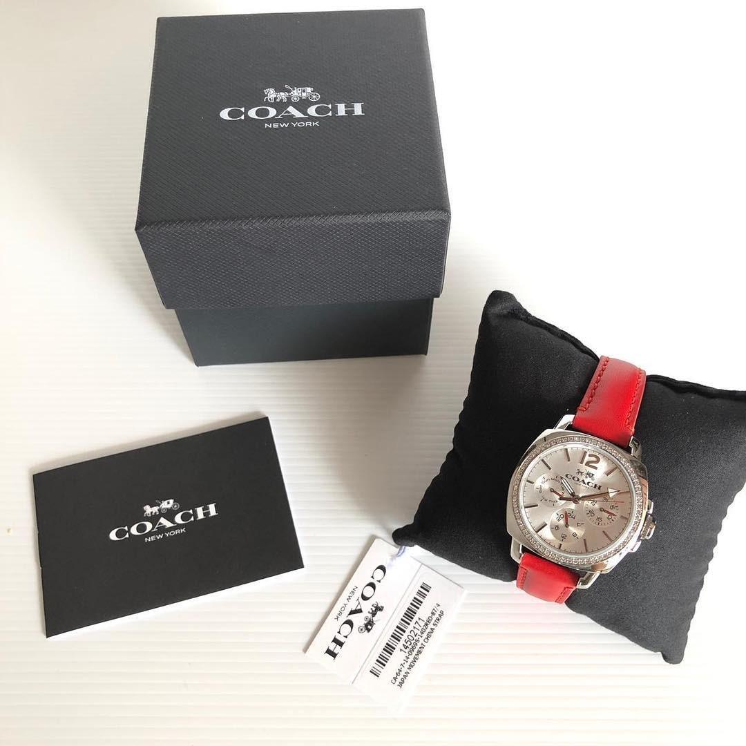 Coach 14502171 silver red Barang Mewah Jam Tangan di Carousell