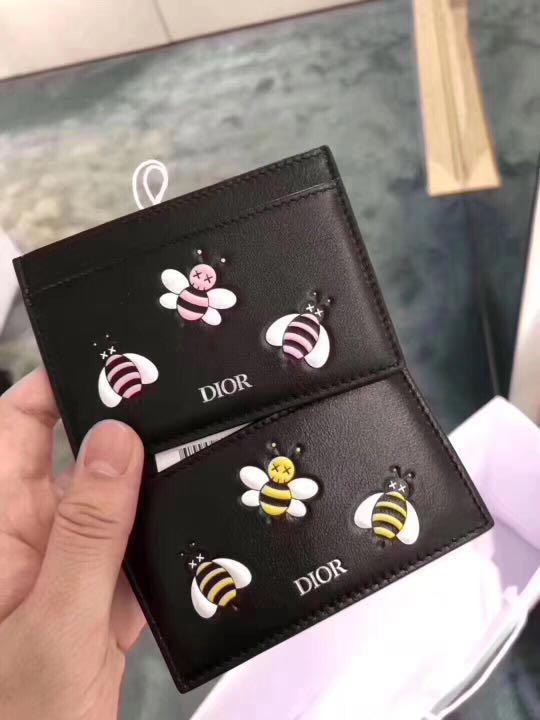 dior bee card holder