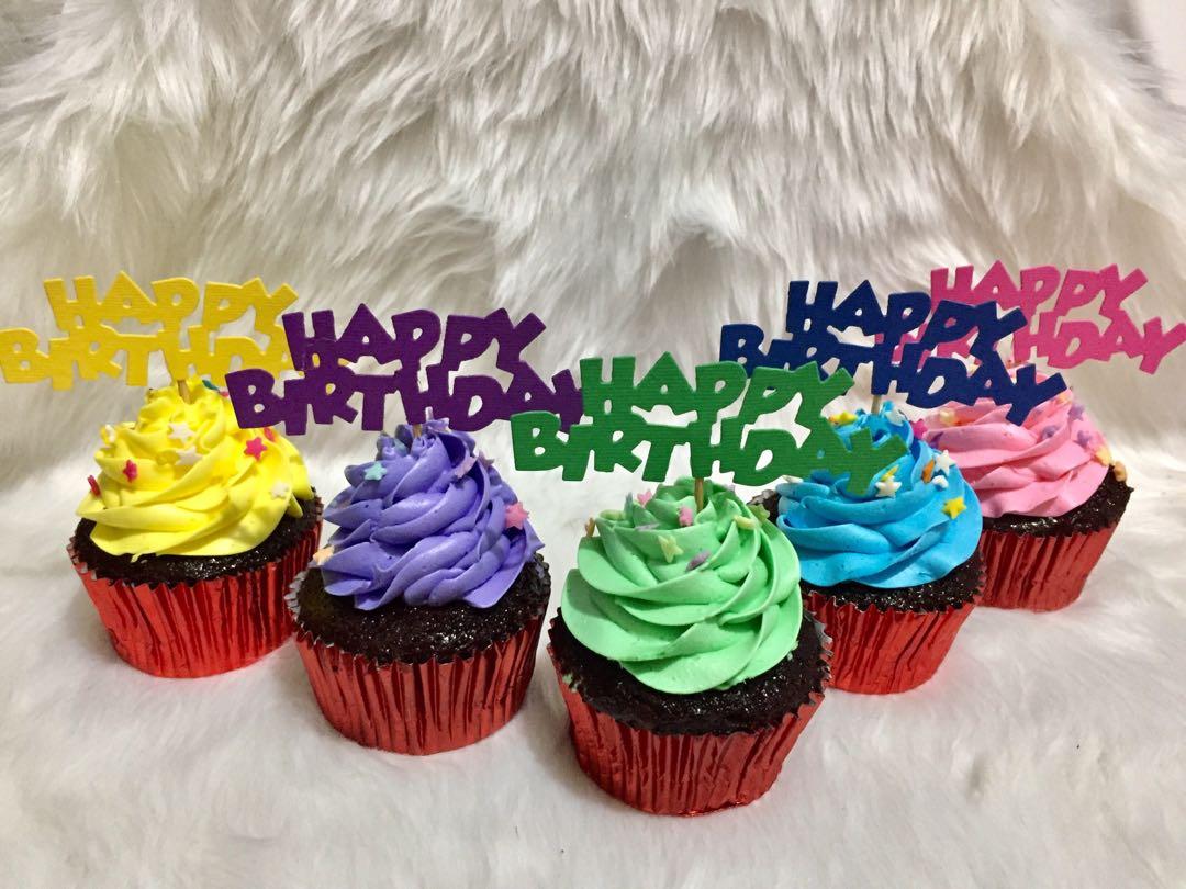 Happy Birthday Cupcake Toppers Set of 10, Hobbies & Toys, Stationary