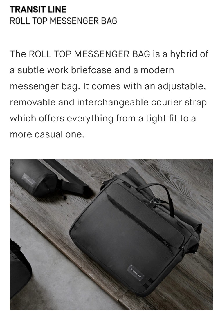 Roll Top Messenger Bag, Men's Fashion, Bags, Sling Bags on
