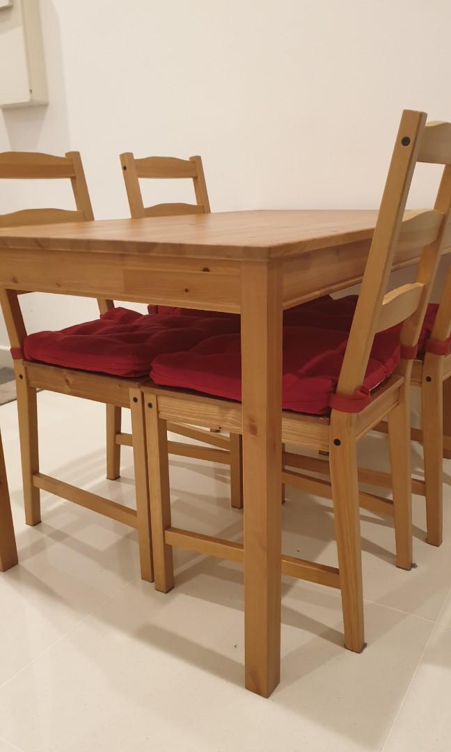 IKEA JOKKMOKK Dining Table and 4 Chairs (Light Brown), Furniture & Home Living, Furniture