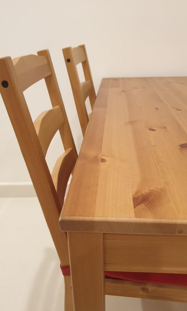 IKEA JOKKMOKK Dining Table and 4 Chairs (Light Brown), Furniture & Home Living, Furniture