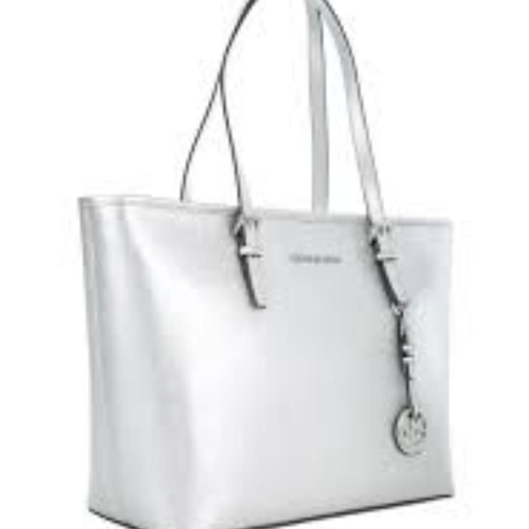 michael kors silver tote