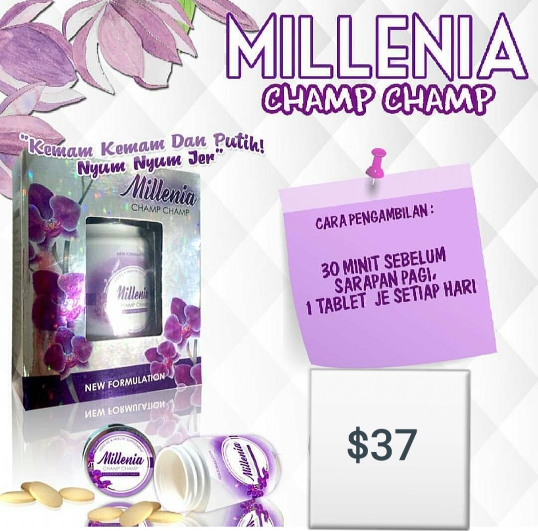 New Formulation 2019 Millenia Champ Champ Whitening Royal V Kurma Dhuha Mustanir Kopi Ratu Supplement Collagen Slimming Health Beauty Bath Body On Carousell