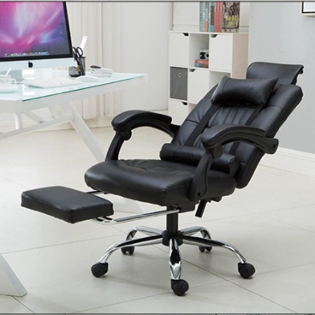 Office Chair With Massage Lie Down Leg And Neck Rest