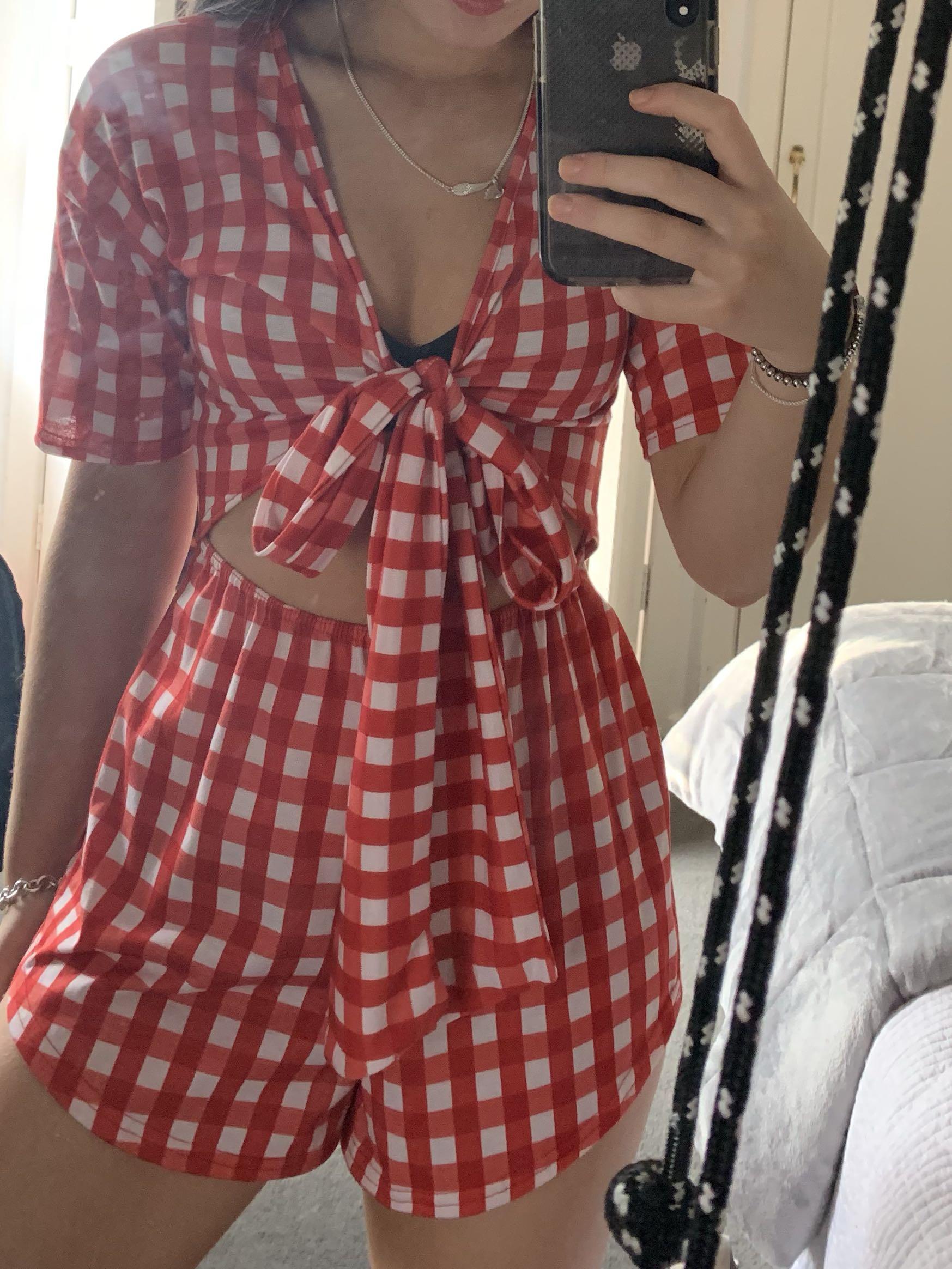 plt red playsuit