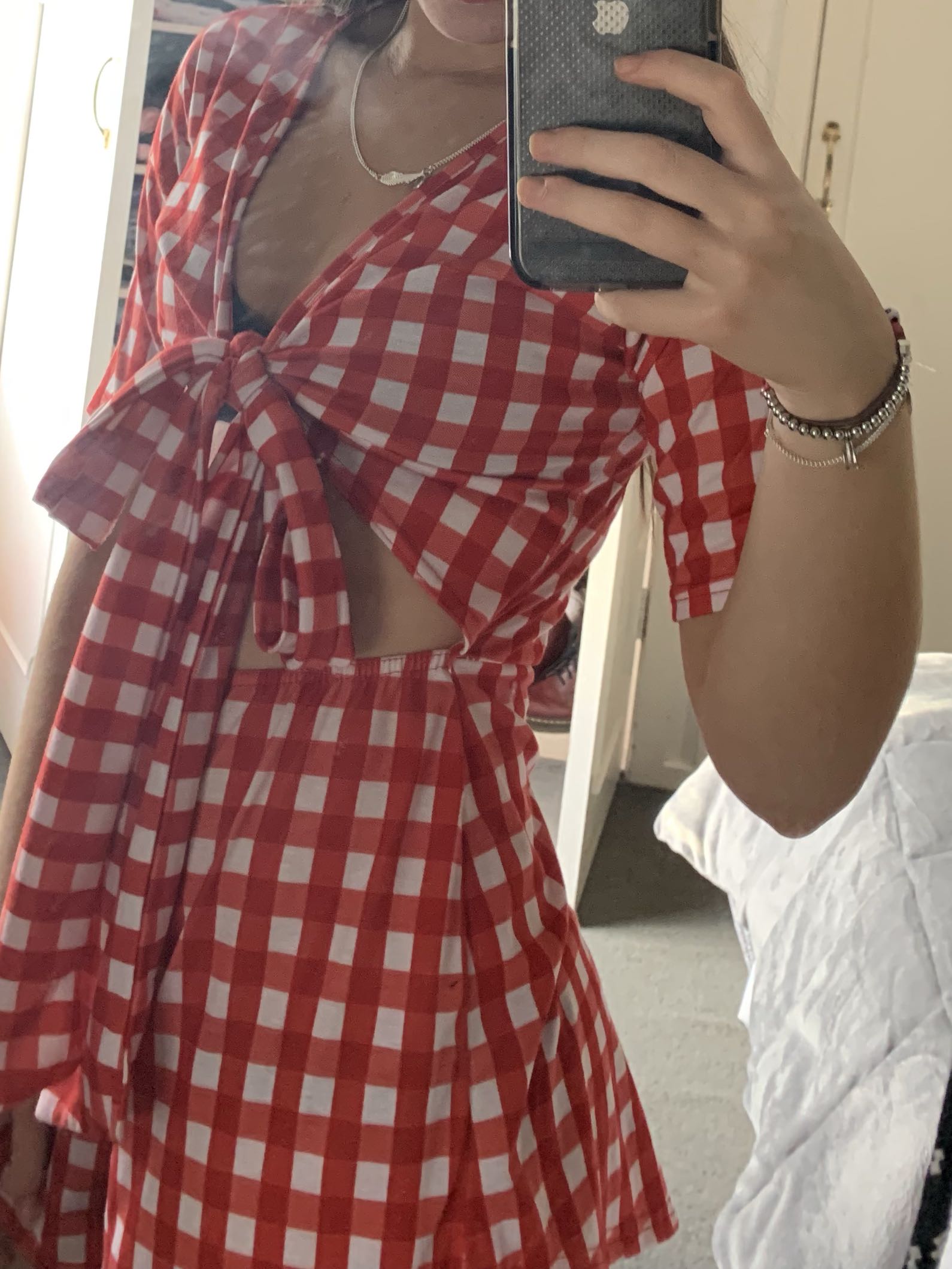 plt red playsuit