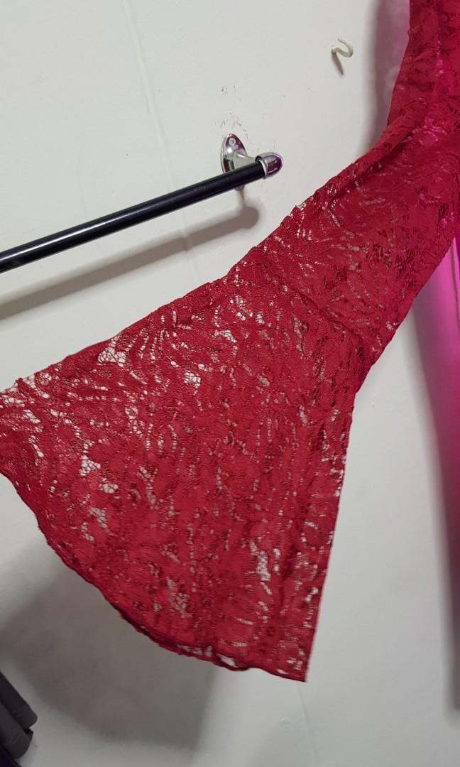 red lace blouse plus size