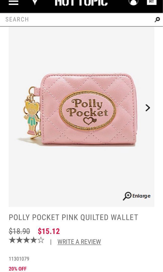 Polly Pocket portafoglio rosa portamonete e carte nuovo coin & card purse 