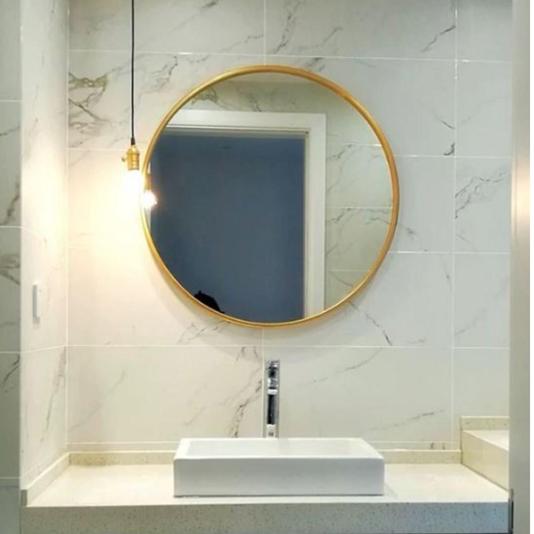 Mirror Round Gold Black Bathroom Mirror 400 800mm 10 Off Furniture Home Decor Others On Carousell