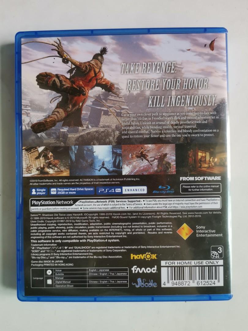 Sekiro Shadows Die Twice - PS4 R3, Video Gaming, Video Games, PlayStation  on Carousell