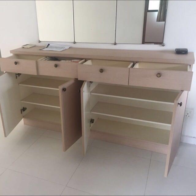 Slim Console Cabinet Furniture Shelves Drawers On Carousell
