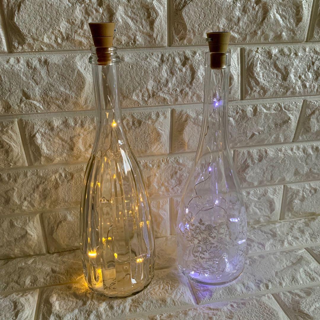 Solar powered fairy light bottle lamp (no wires), Furniture & Home Living, Lighting & Fans