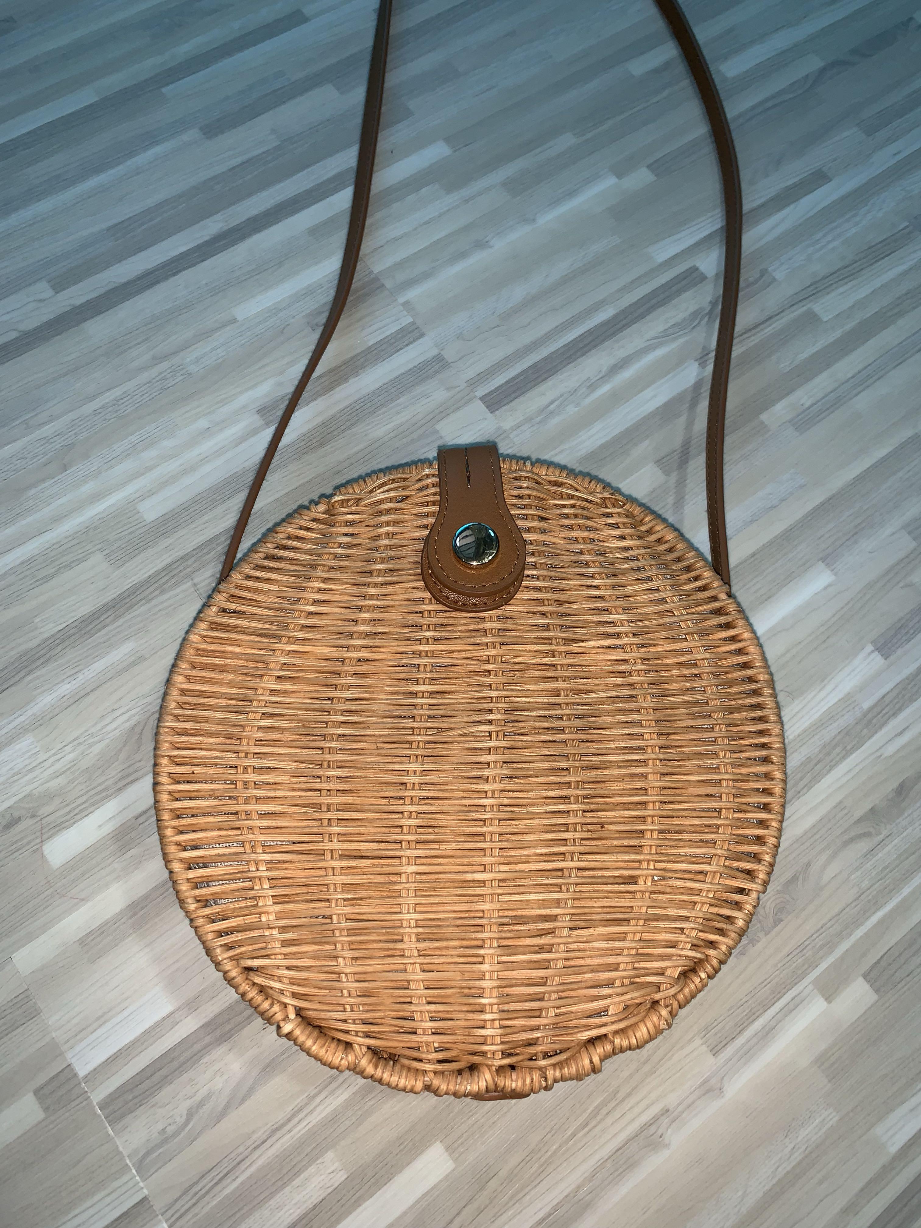 Zara round raffia crossbody bag best sale