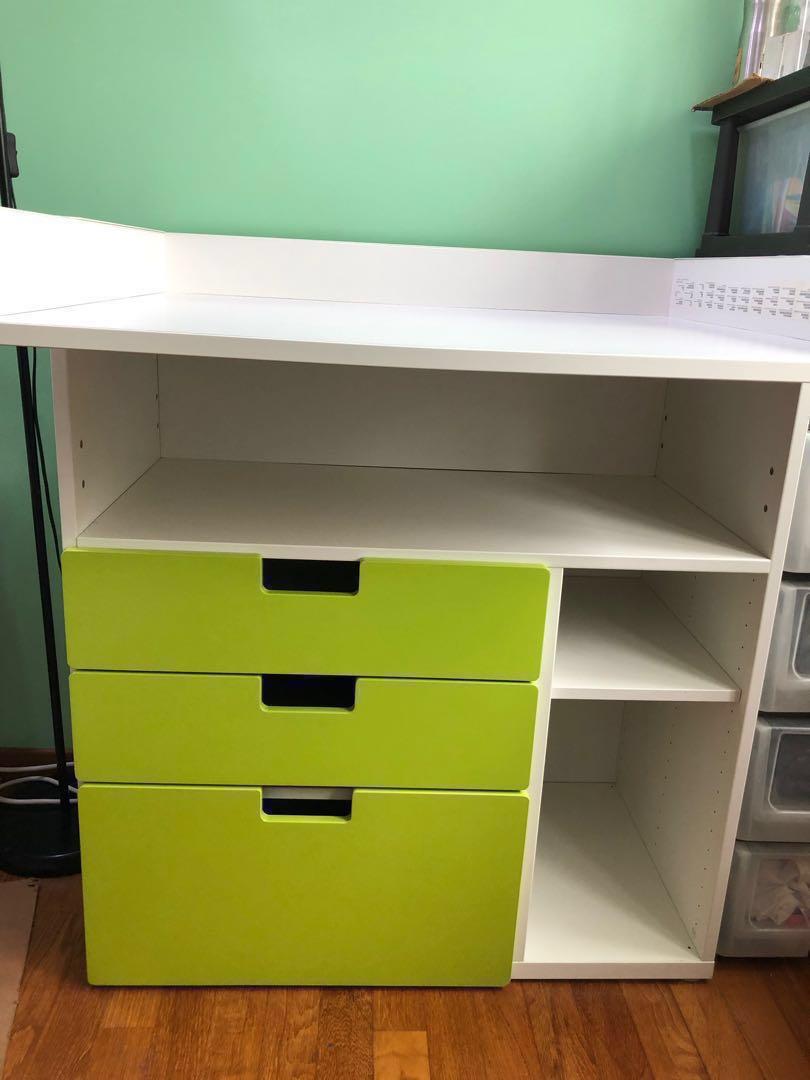 55 off SALE!! PL Ikea Stuva baby changing table with drawers cum children study desk, Babies
