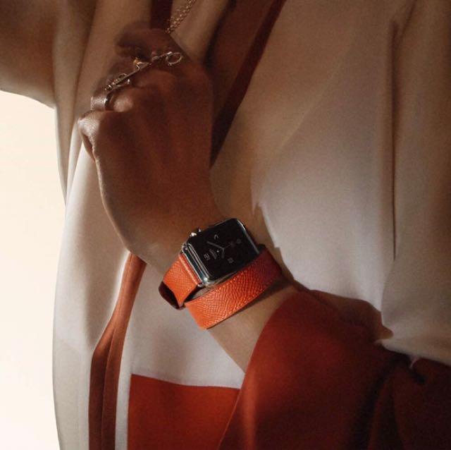 Hermes orange on sale apple watch band