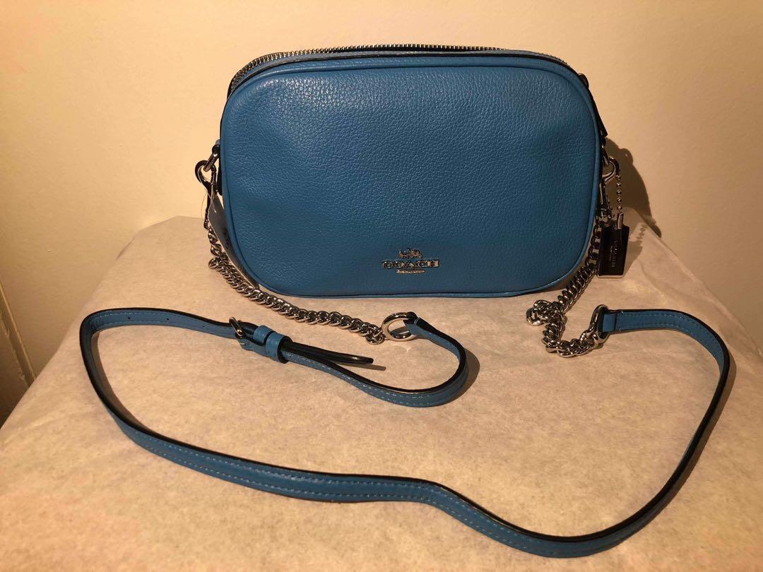 coach blue sling bag