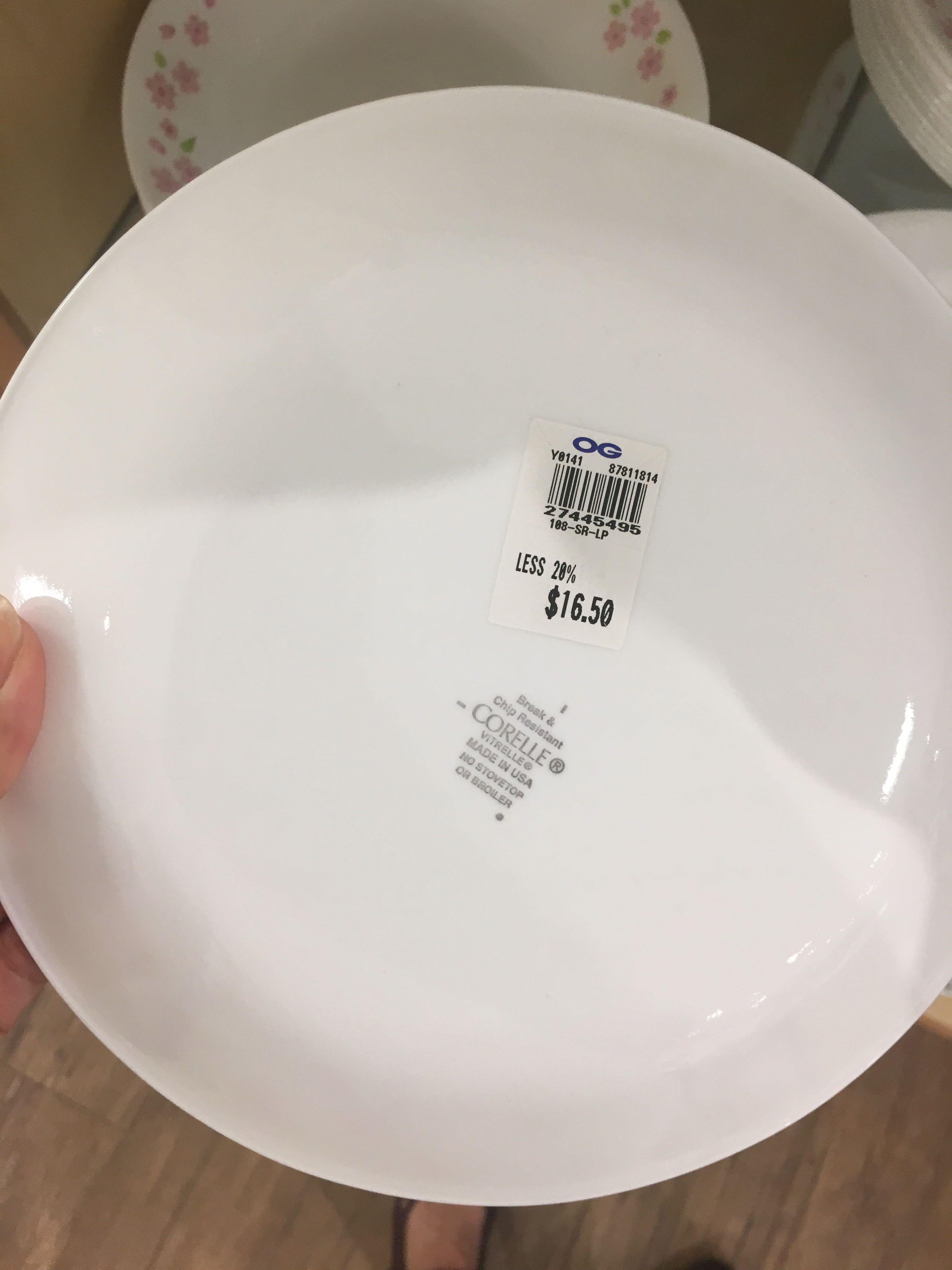 Corelle Sakura 22cm plates x 2, Furniture Home Living