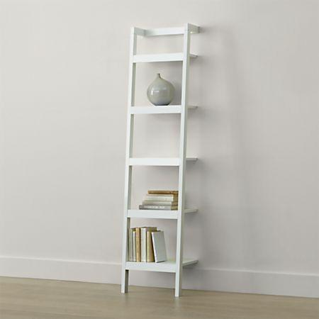 Crate And Barrel White Sawyer Leaning Shelf Furniture Shelves