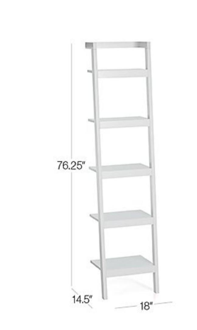 Crate and Barrel White Sawyer Leaning Shelf, Furniture & Home Living ...