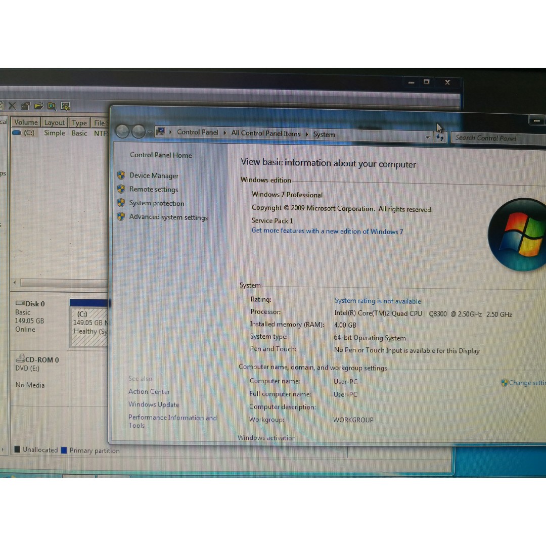Custom PC Core 2 Quaq Q8300 4GB Ram 160GB HDD GTX550 Ti GPU DESKTOP PC - 